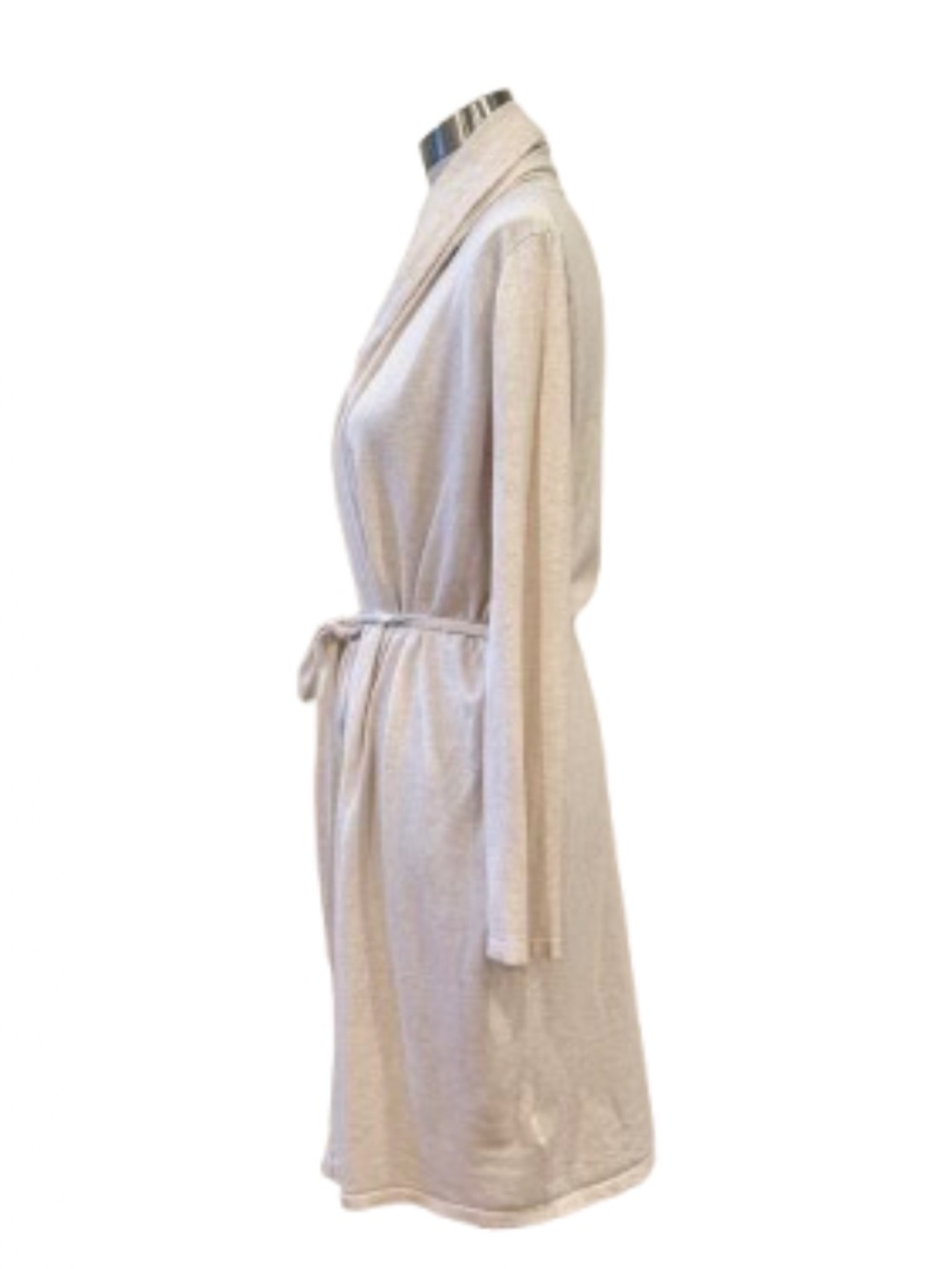 UGG natural beige lightweight cotton shawl collar wrap bathrobe coverup L - Picture 3 of 8